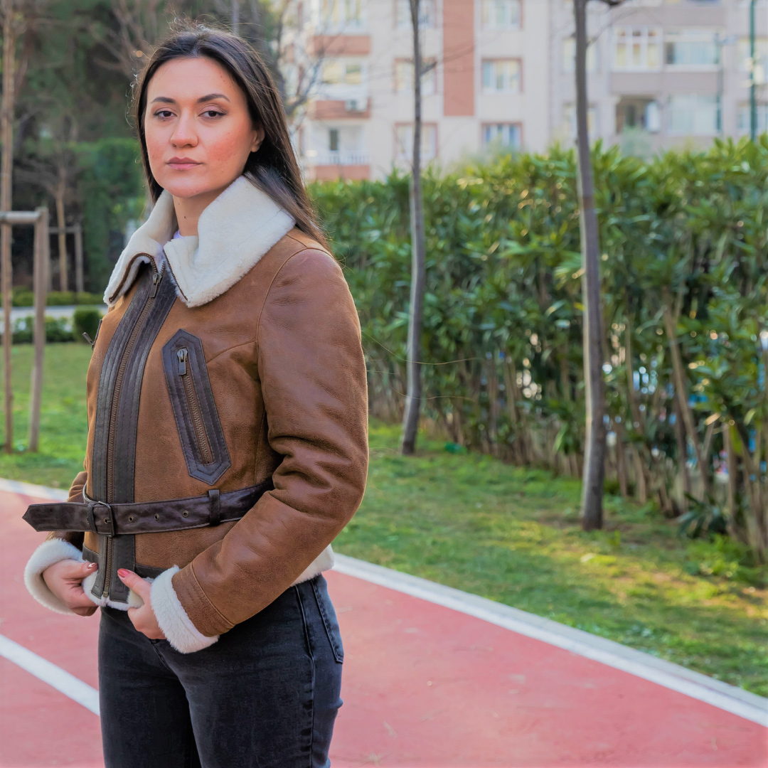  Woman Leather Jacket (CK 2222)